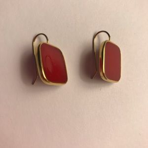 Gold & enamel earrings | Vintage gold